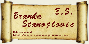 Branka Stanojlović vizit kartica